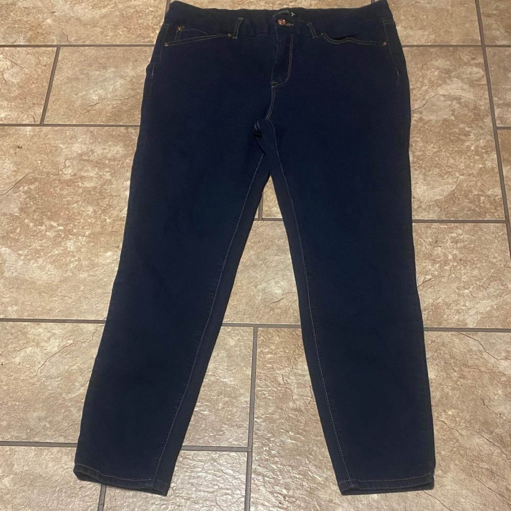 Nanette Lepore Size 12 Dark Blue High Rise Ankle Jeans Denim Chic Career